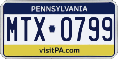 PA license plate MTX0799