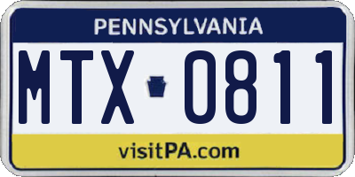 PA license plate MTX0811