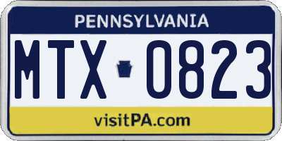 PA license plate MTX0823