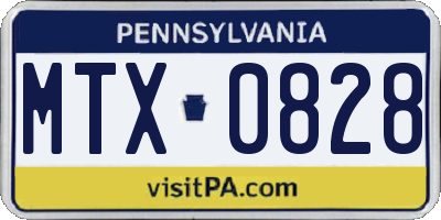 PA license plate MTX0828