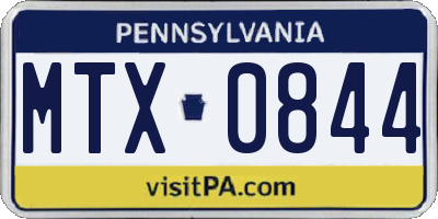 PA license plate MTX0844