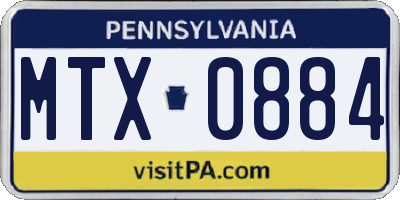 PA license plate MTX0884