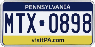 PA license plate MTX0898