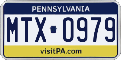 PA license plate MTX0979