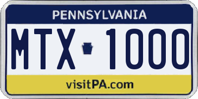 PA license plate MTX1000