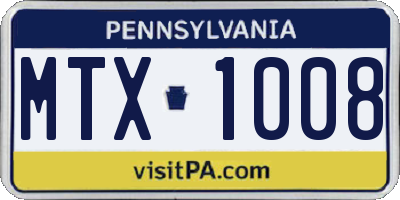 PA license plate MTX1008
