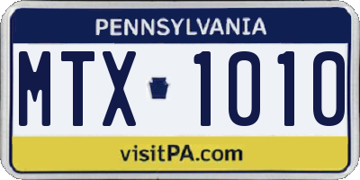 PA license plate MTX1010
