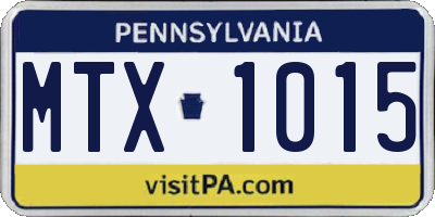 PA license plate MTX1015