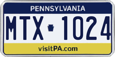 PA license plate MTX1024