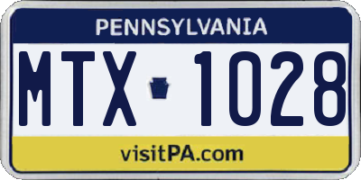 PA license plate MTX1028