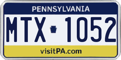 PA license plate MTX1052