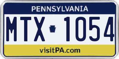 PA license plate MTX1054