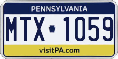 PA license plate MTX1059