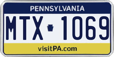 PA license plate MTX1069
