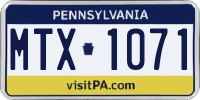 PA license plate MTX1071
