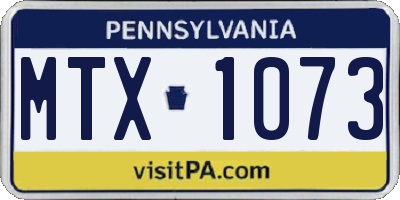 PA license plate MTX1073