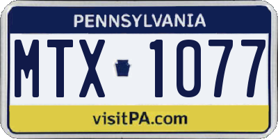 PA license plate MTX1077