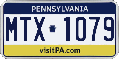 PA license plate MTX1079