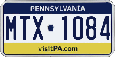 PA license plate MTX1084