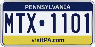 PA license plate MTX1101