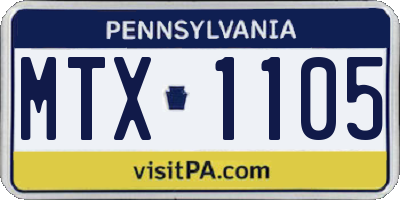 PA license plate MTX1105