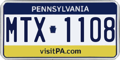 PA license plate MTX1108