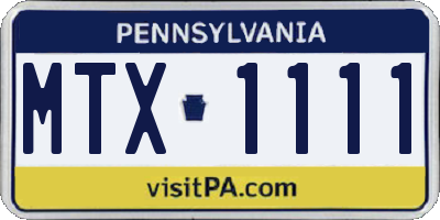 PA license plate MTX1111