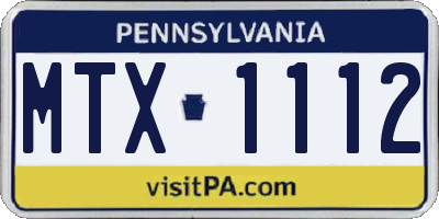 PA license plate MTX1112