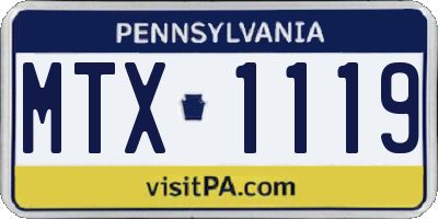 PA license plate MTX1119