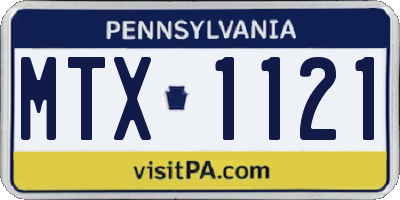 PA license plate MTX1121
