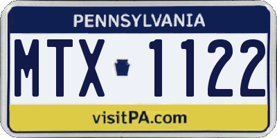 PA license plate MTX1122