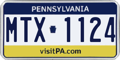 PA license plate MTX1124