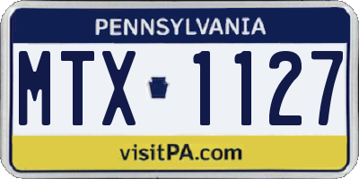 PA license plate MTX1127