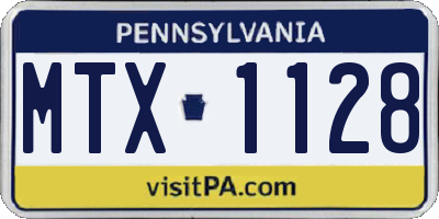 PA license plate MTX1128