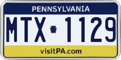 PA license plate MTX1129
