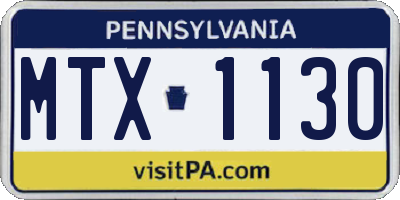 PA license plate MTX1130
