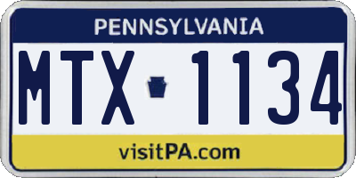 PA license plate MTX1134