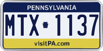 PA license plate MTX1137