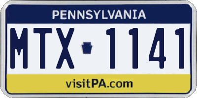 PA license plate MTX1141