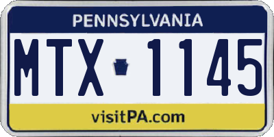 PA license plate MTX1145