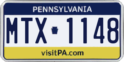 PA license plate MTX1148