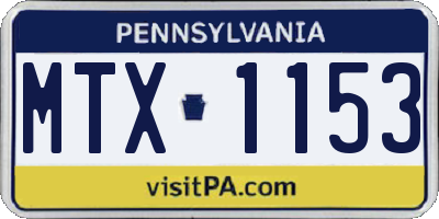PA license plate MTX1153