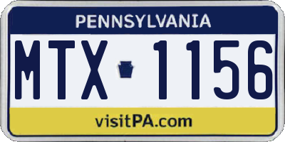 PA license plate MTX1156