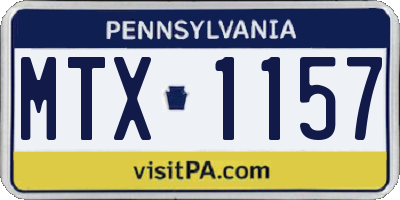 PA license plate MTX1157