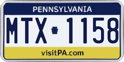 PA license plate MTX1158
