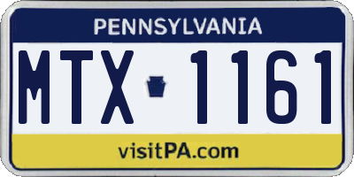 PA license plate MTX1161