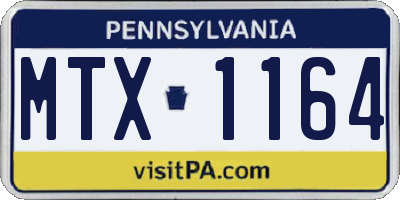 PA license plate MTX1164