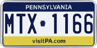 PA license plate MTX1166
