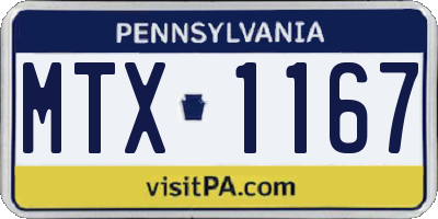 PA license plate MTX1167