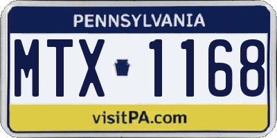 PA license plate MTX1168